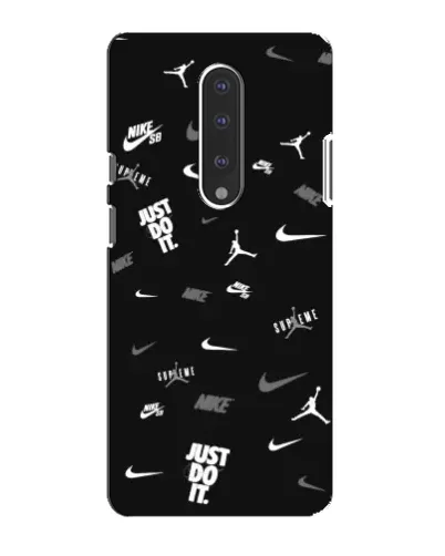 Чехол для OnePlus 7 с картинкой «Nike Black Pattern»