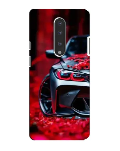 Чехол для OnePlus 7 с картинкой «Спортивная BMW и цветы»