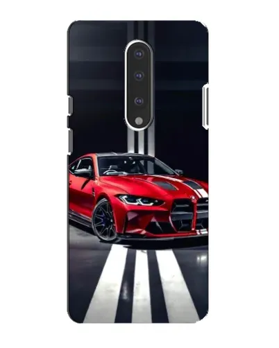 Чехол для OnePlus 7 с картинкой «Красная BMW на дороге»