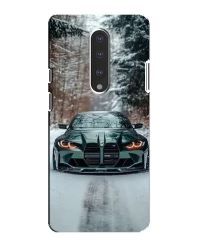 Чехол для OnePlus 7 с картинкой «BMW в зимнем лесу»