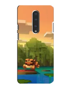 Чехол для OnePlus 7 с картинкой «Майнкрафт закат солнца»
