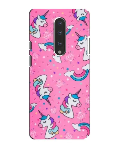 Чехол для OnePlus 7 с картинкой «Unicorn паттерн розовый»