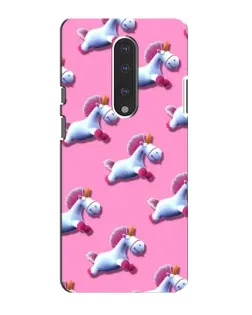 Чехол для OnePlus 7 с картинкой «Единороги на розовом»