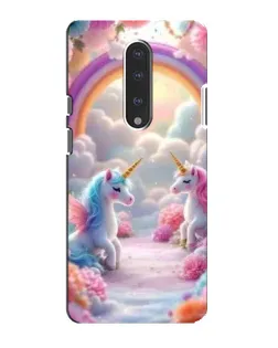Чехол для OnePlus 7 с картинкой «Радуга и единороги»