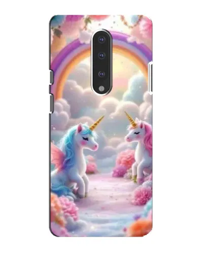 Чехол для OnePlus 7 с картинкой «Радуга и единороги»