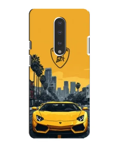 Чохол для OnePlus 7 з картинкою «Жовтий Lamborghini місто»