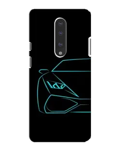 Чохол для OnePlus 7 з картинкою «Блакитний силует Lamborghini»