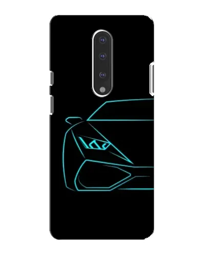 Чохол для OnePlus 7 з картинкою «Блакитний силует Lamborghini»