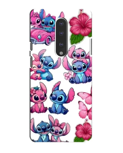 Чехол для OnePlus 7 с картинкой «Стикеры Stitch и Angel»