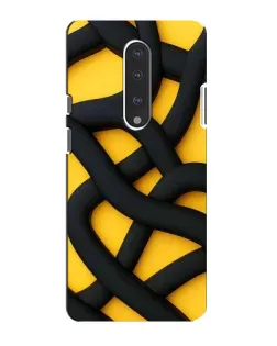 Чехол для OnePlus 7 с картинкой «Черное желтое переплетение»