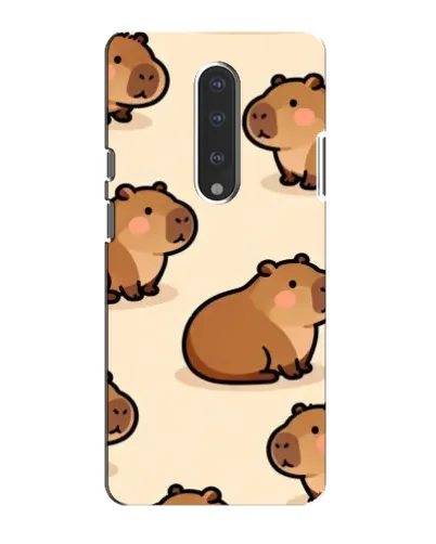 Чехол для OnePlus 7 с картинкой «Паттерн милых капибар»