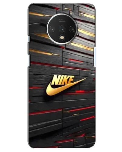 Чехол для OnePlus 7T с картинкой «Золотой Nike на металле»