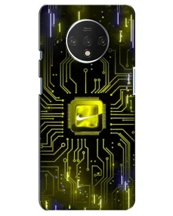 Чехол для OnePlus 7T с картинкой «Nike — золотая искра»