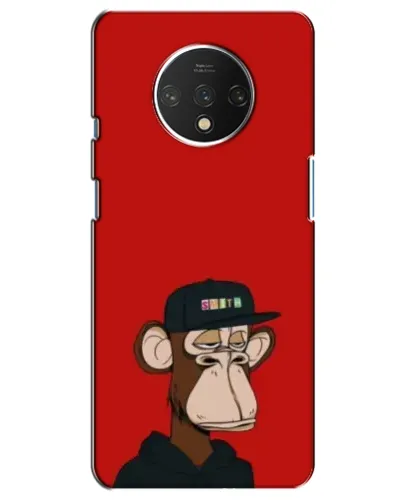 Чехол для OnePlus 7T с картинкой «Bored Ape — красный фон»