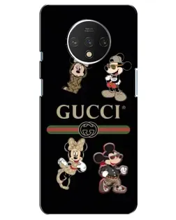 Чехол для OnePlus 7T с картинкой «Gucci — герои Disney и монограмма»