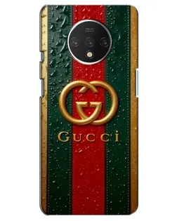 Чехол для OnePlus 7T с картинкой «Gucci — фирменная полоса и золото»
