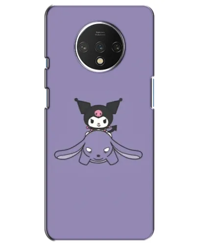 Чохол для OnePlus 7T з картинкою «Kuromi на ліловому фоні»