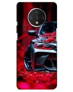 Чохол для OnePlus 7T з картинкою «Спортивна BMW та квіти»