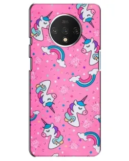 Чохол для OnePlus 7T з картинкою «Unicorn паттерн рожевий»