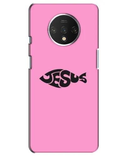 Чехол для OnePlus 7T с картинкой «Розовый символ  Jesus»