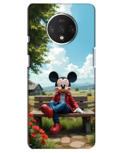 Чохол для OnePlus 7T з картинкою «Міккі на лавці»
