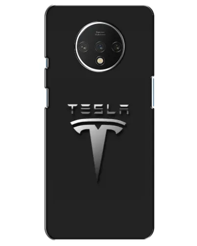 Чехол для OnePlus 7T с картинкой «Стальной логотип Tesla»