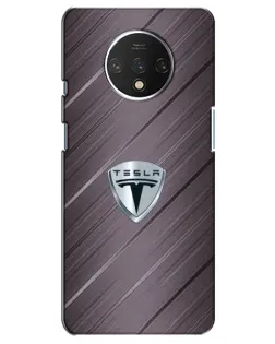 Чехол для OnePlus 7T с картинкой «Металлическая текстура Tesla»