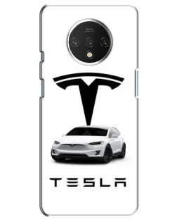 Чехол для OnePlus 7T с картинкой «Tesla White Style»