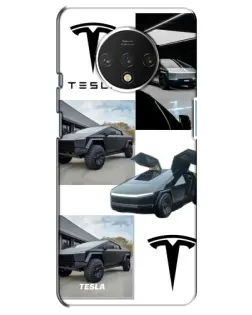 Чехол для OnePlus 7T с картинкой «Коллаж Cybertruck Tesla»