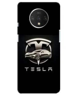 Чехол для OnePlus 7T с картинкой «Tesla — серебристое авто»