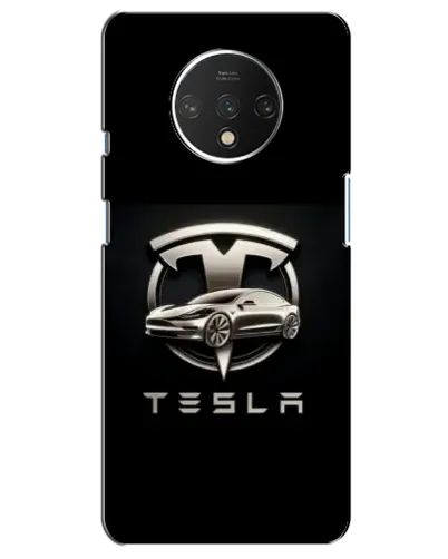 Чехол для OnePlus 7T с картинкой «Tesla — серебристое авто»