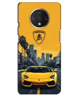 Чохол для OnePlus 7T з картинкою «Жовтий Lamborghini місто»