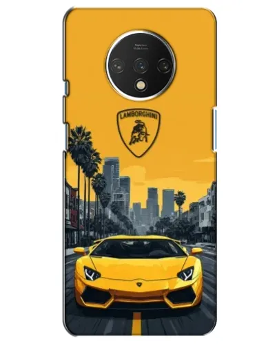 Чохол для OnePlus 7T з картинкою «Жовтий Lamborghini місто»