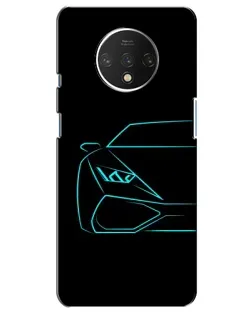 Чохол для OnePlus 7T з картинкою «Блакитний силует Lamborghini»
