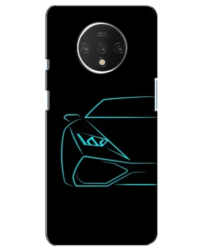 Чохол для OnePlus 7T з картинкою «Блакитний силует Lamborghini»