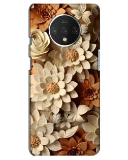 Чохол для OnePlus 7T з картинкою «Бежевий флористичний декор»