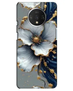 Чехол для OnePlus 7T с картинкой «Белый цветок и золотой флюид»
