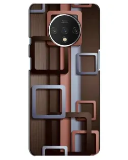 Чохол для OnePlus 7T з картинкою «Коричневі об'ємні квадрати»