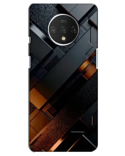 Чохол для OnePlus 7T з картинкою «Чорні геометричні блоки»