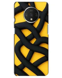 Чохол для OnePlus 7T з картинкою «Чорне жовте переплетення»