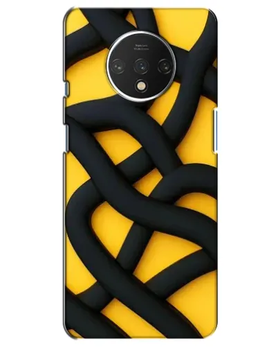 Чохол для OnePlus 7T з картинкою «Чорне жовте переплетення»