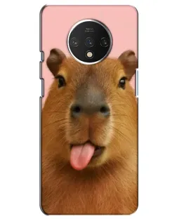 Чехол для OnePlus 7T с картинкой «Капибара с языком»