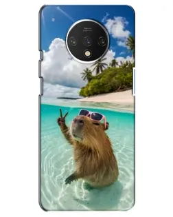 Чехол для OnePlus 7T с картинкой «Капибара на море»
