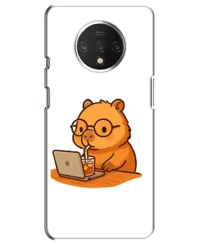 Чехол для OnePlus 7T с картинкой «Капибара с ноутбуком»