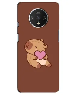 Чехол для OnePlus 7T с картинкой «Капибара с сердцем»