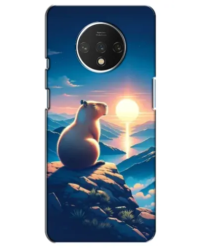 Чехол для OnePlus 7T с картинкой «Закат солнца с капибарой»