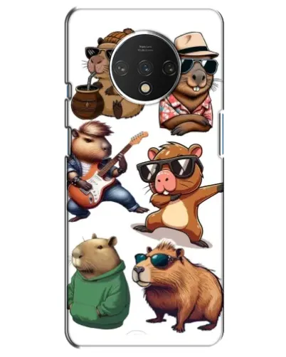 Чехол для OnePlus 7T с картинкой «Крутые капибары музыканты»
