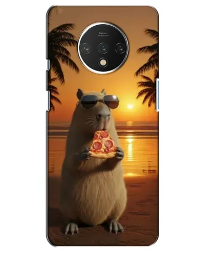 Чехол для OnePlus 7T с картинкой «Капибара с пиццей»
