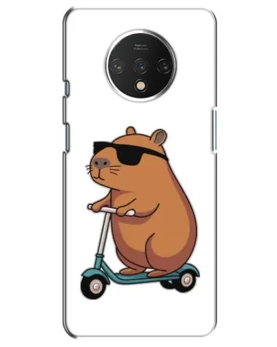 Чехол для OnePlus 7T с картинкой «Капибара на самокате»