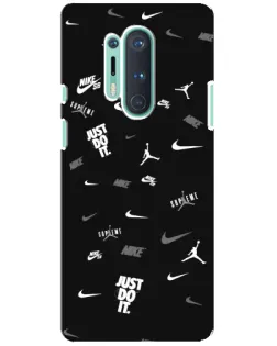 Чохол для OnePlus 8 Pro з картинкою «Nike Black Pattern»
